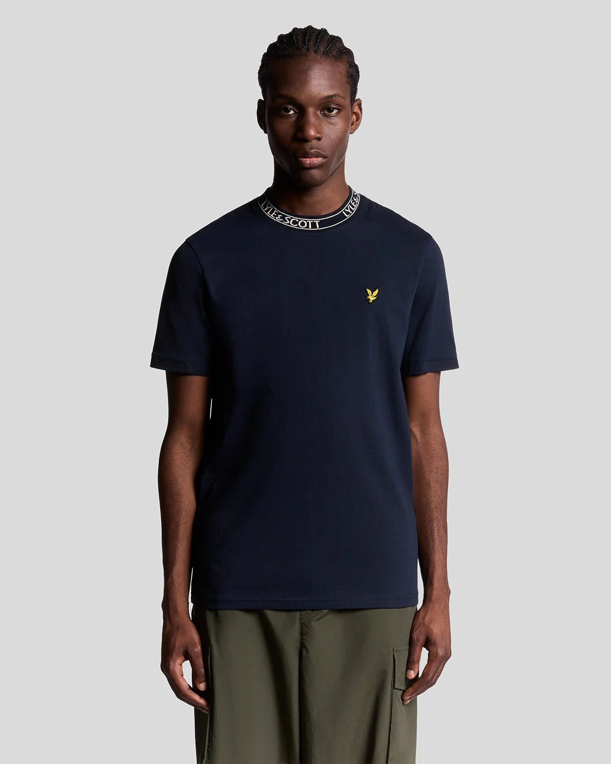 LYLE & SCOTT COLLAR LOGO RIBBED T SHIRT