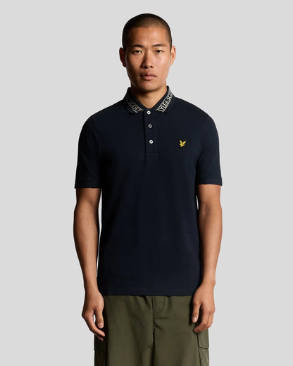 LYLE & SCOTT LOGO RIBBED POLO SHIRT