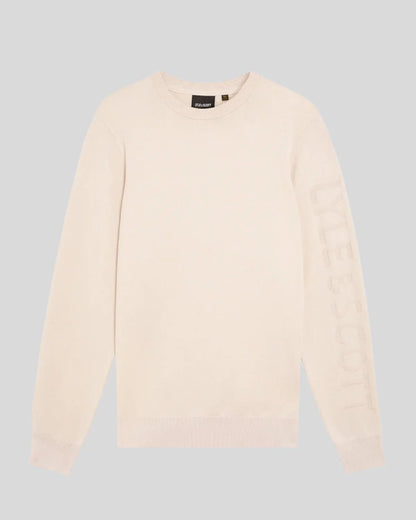 LYLE&SCOTT MESH LOGO CREW NECK JUMPER