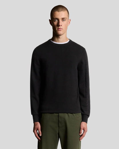 LYLE&SCOTT MESH LOGO CREW NECK JUMPER
