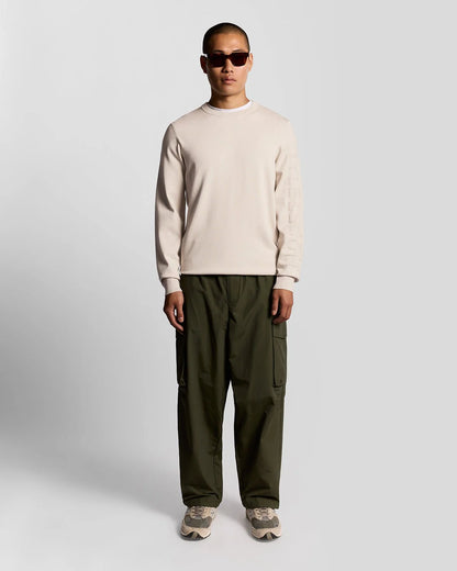 LYLE&SCOTT MESH LOGO CREW NECK JUMPER