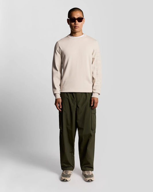 LYLE&SCOTT MESH LOGO CREW NECK JUMPER