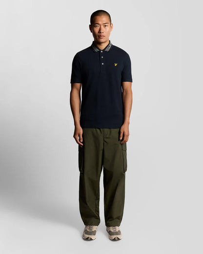 LYLE & SCOTT LOGO RIBBED POLO SHIRT