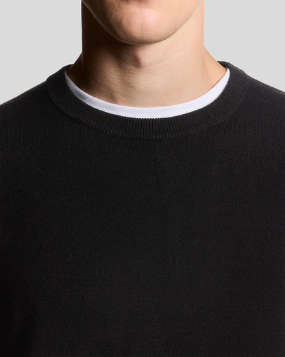 LYLE&SCOTT MESH LOGO CREW NECK JUMPER