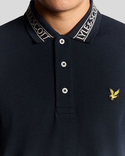 LYLE & SCOTT LOGO RIBBED POLO SHIRT