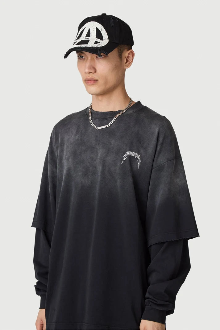 ACUPUNCTURE FASHION METAL OVERSIZED LS T SHIRT