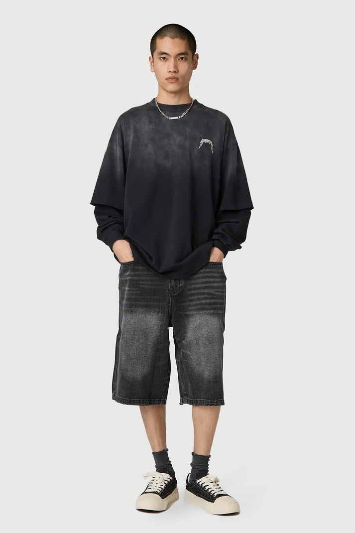 ACUPUNCTURE FASHION METAL OVERSIZED LS T SHIRT