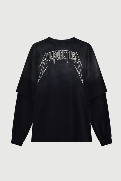 ACUPUNCTURE FASHION METAL OVERSIZED LS T SHIRT