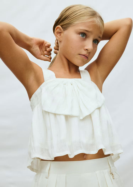 MAYORAL METALLIC THREAD TOP WITH BOW