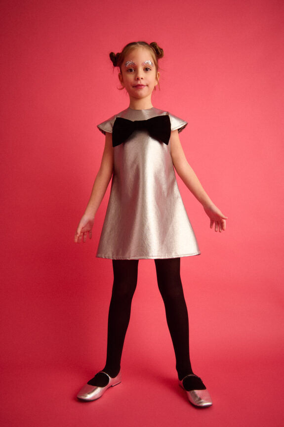 TWO IN A CASTLE METALLICA PLEATHER BOW DRESS