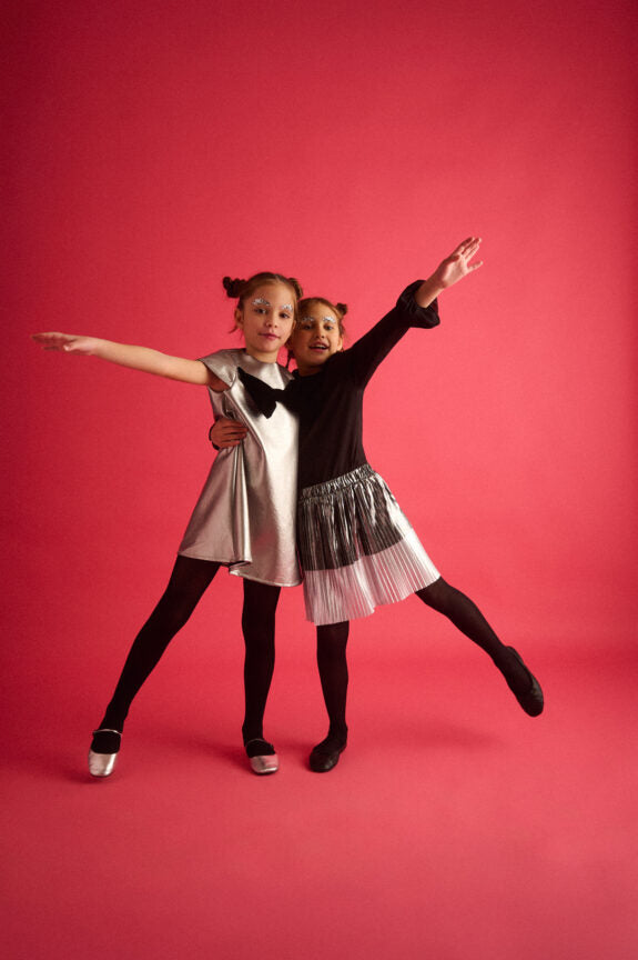 TWO IN A CASTLE METALLICA PLEATHER BOW DRESS