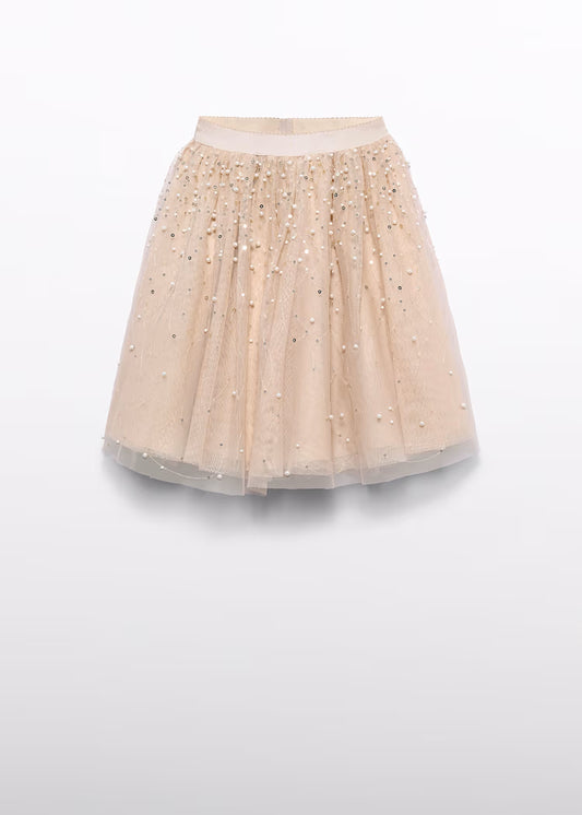 ABEL & LULA GIRLS PEARLS MIDI SKIRT