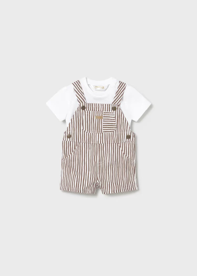 MAYORAL MOCK DUNGAREES WITH NEWBORN HAT