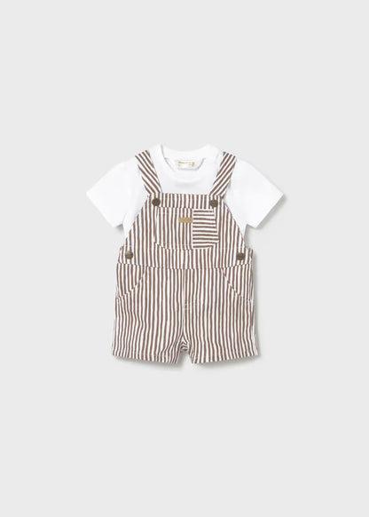 MAYORAL MOCK DUNGAREES WITH NEWBORN HAT