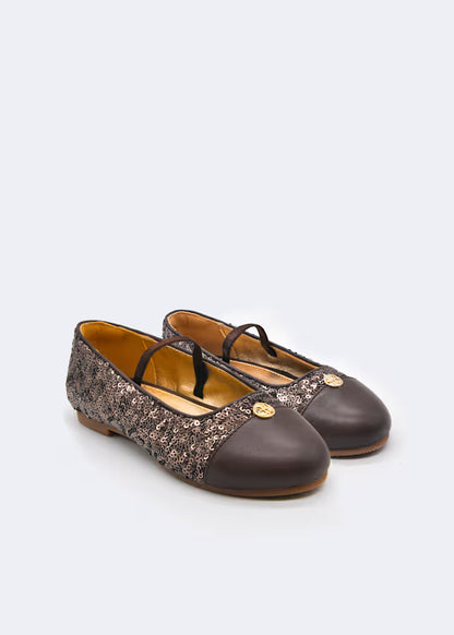 ABEL & LULA GIRLS SEQUINED BALLERINA PUMPS