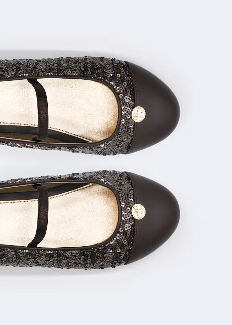 ABEL & LULA GIRLS SEQUINED BALLERINA PUMPS