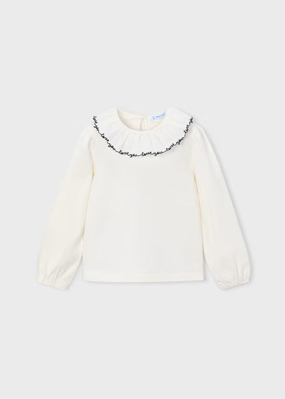 MAYORAL RUFFLED NECKLINE BLOUSE
