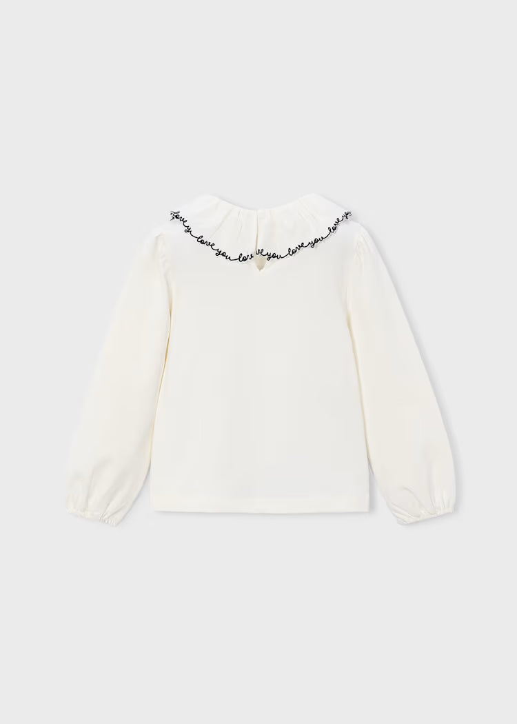 MAYORAL RUFFLED NECKLINE BLOUSE