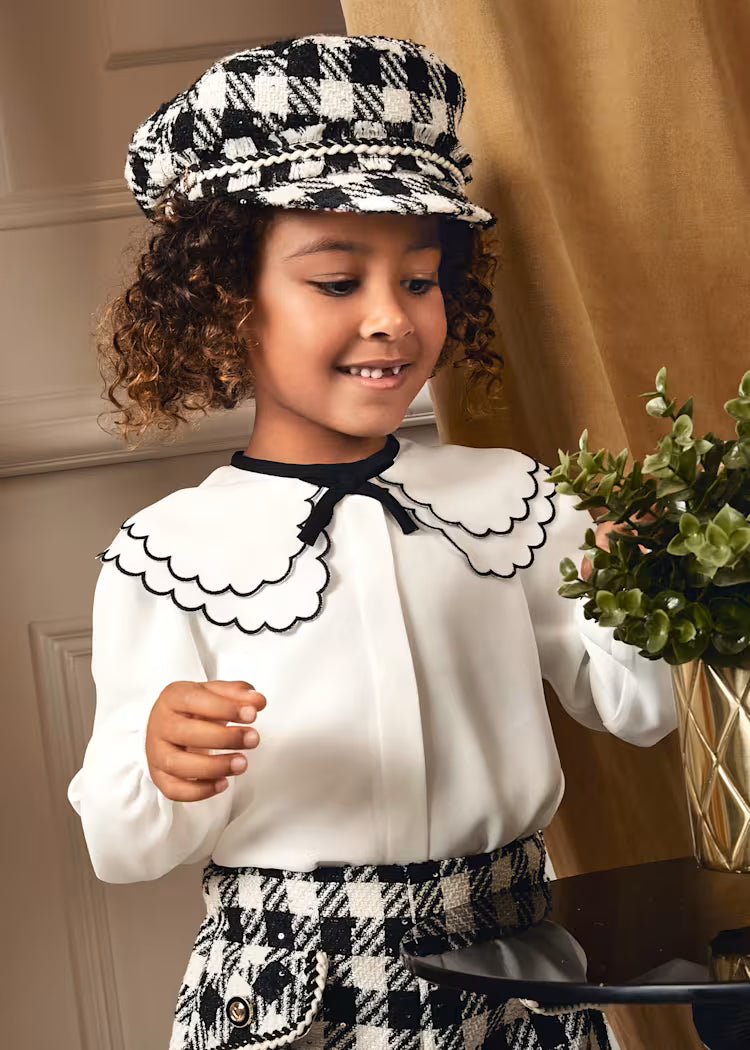 MAYORAL ABEL&LULA GIRLS GAUZE COLLAR BLOUSE