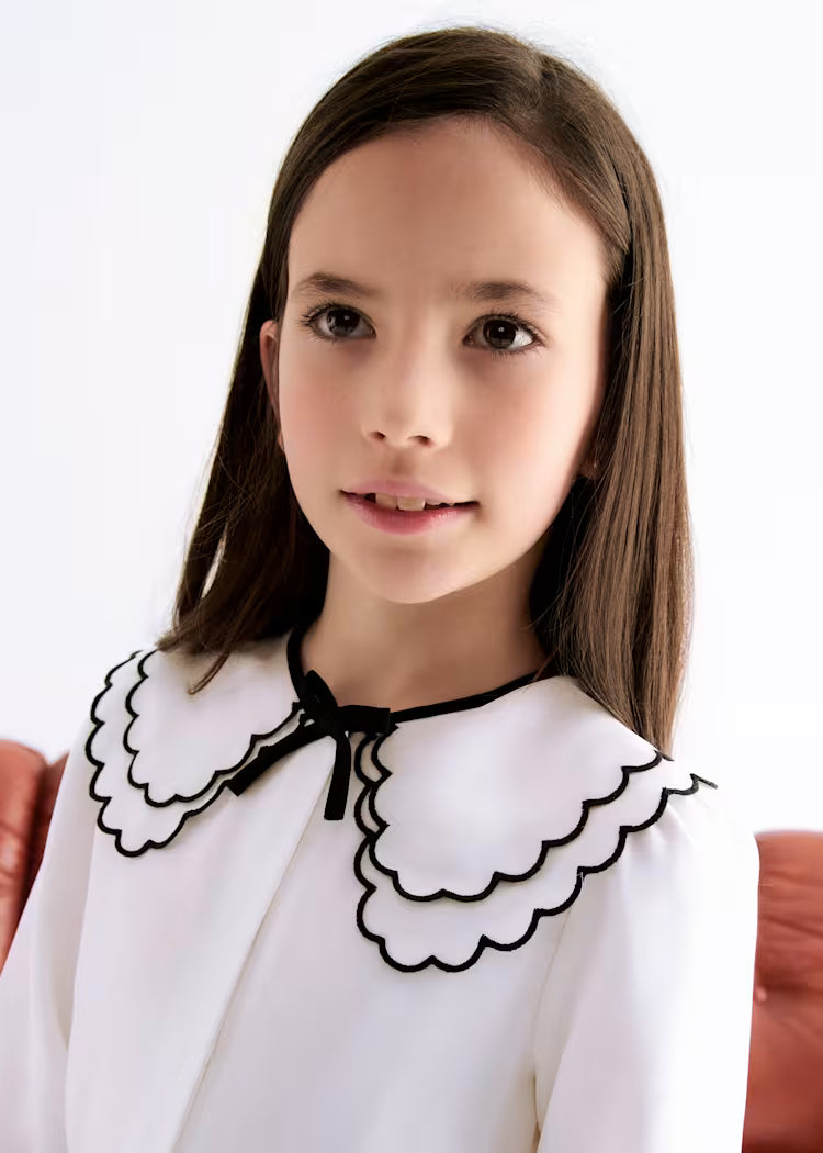 MAYORAL ABEL&LULA GIRLS GAUZE COLLAR BLOUSE