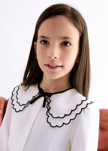 MAYORAL ABEL&LULA GIRLS GAUZE COLLAR BLOUSE