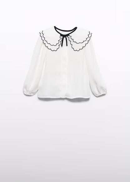MAYORAL ABEL&LULA GIRLS GAUZE COLLAR BLOUSE