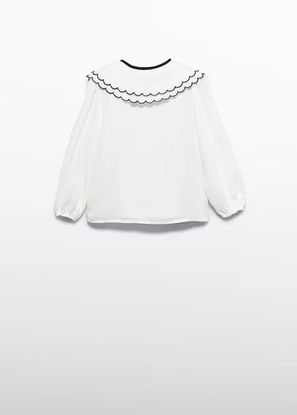 MAYORAL ABEL&LULA GIRLS GAUZE COLLAR BLOUSE
