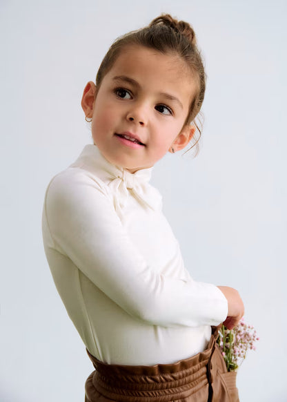 MAYORAL ABEL&LULA GIRLS COLLARED BLOUSE ZIVANGO WITH BOW