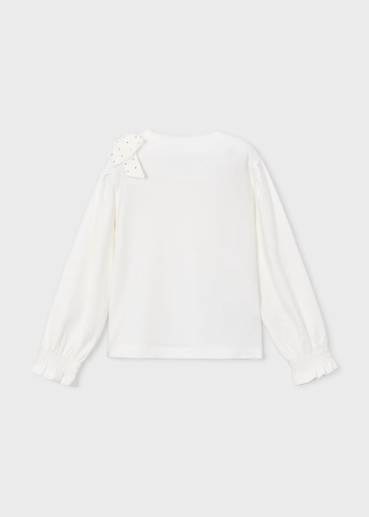 MAYORAL STRASS BOW BLOUSE