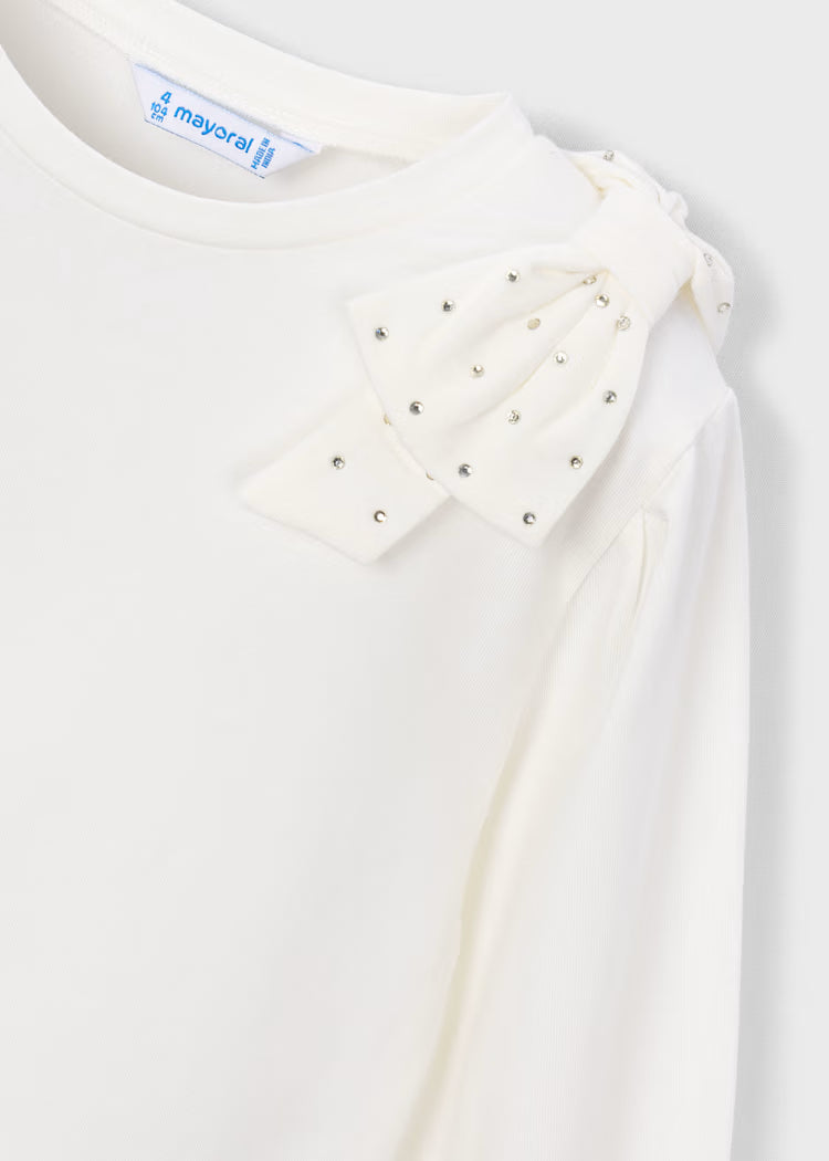 MAYORAL STRASS BOW BLOUSE