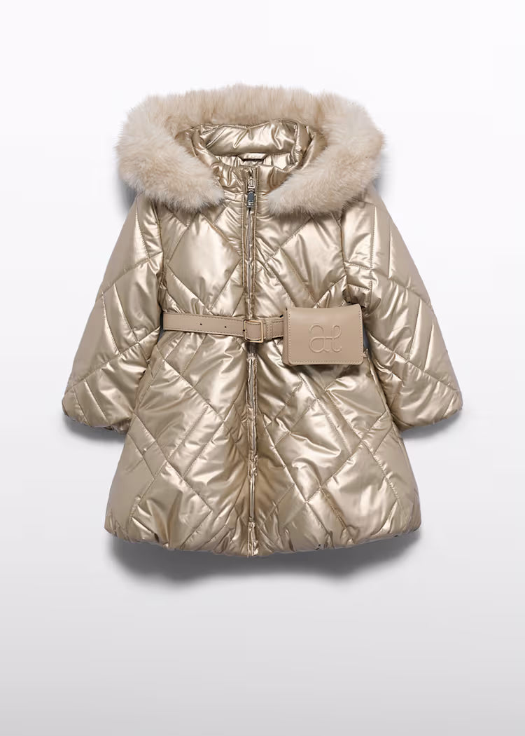 ABEL & LULA GIRLS LONG BELTED PUFFER JACKET