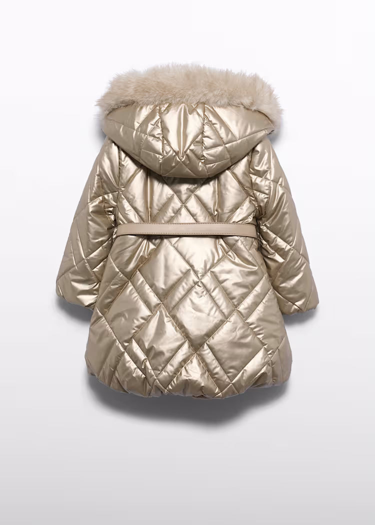 ABEL & LULA GIRLS LONG BELTED PUFFER JACKET