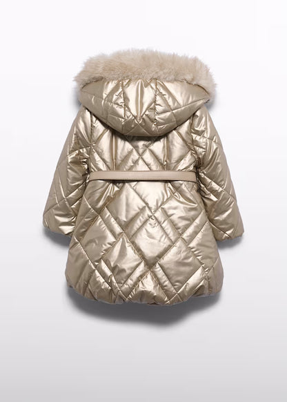 ABEL & LULA GIRLS LONG BELTED PUFFER JACKET
