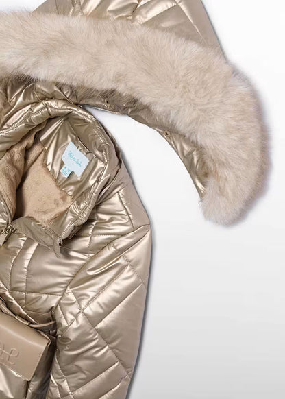 ABEL & LULA GIRLS LONG BELTED PUFFER JACKET