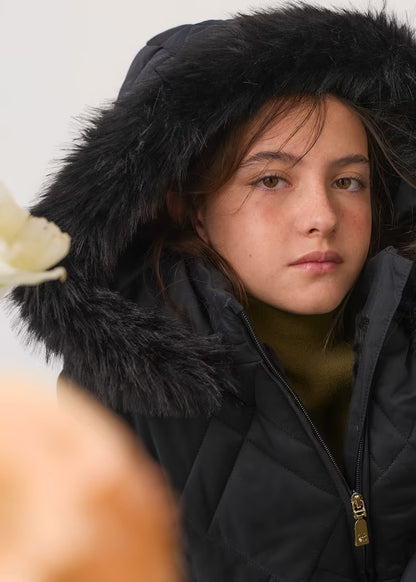 ABEL & LULA GIRLS LONG BELTED PUFFER JACKET