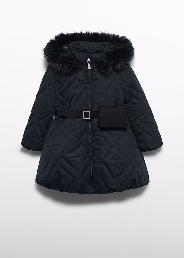 ABEL & LULA GIRLS LONG BELTED PUFFER JACKET