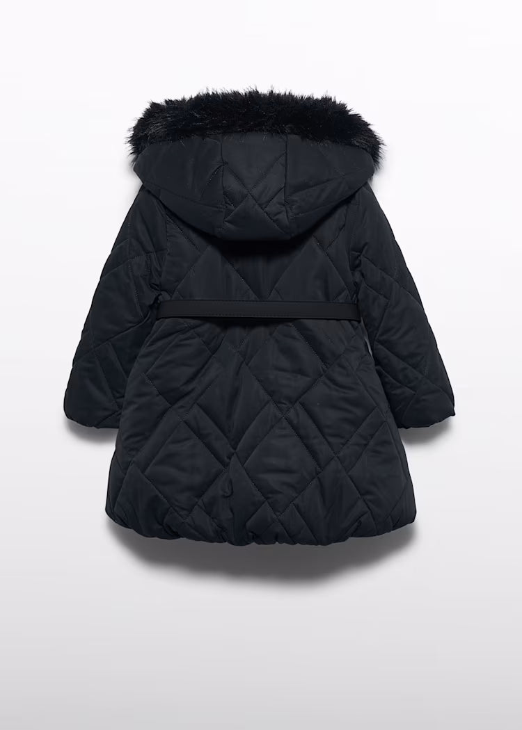ABEL & LULA GIRLS LONG BELTED PUFFER JACKET