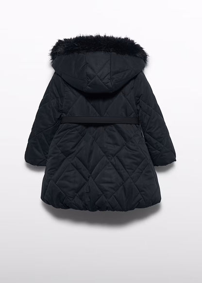 ABEL & LULA GIRLS LONG BELTED PUFFER JACKET