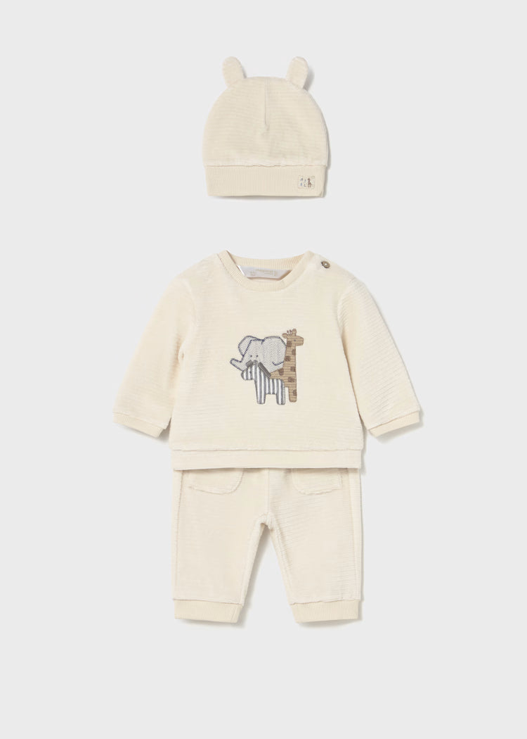 MAYORAL NEWBORN 3 PIECES CORDUROY TRACKSUIT