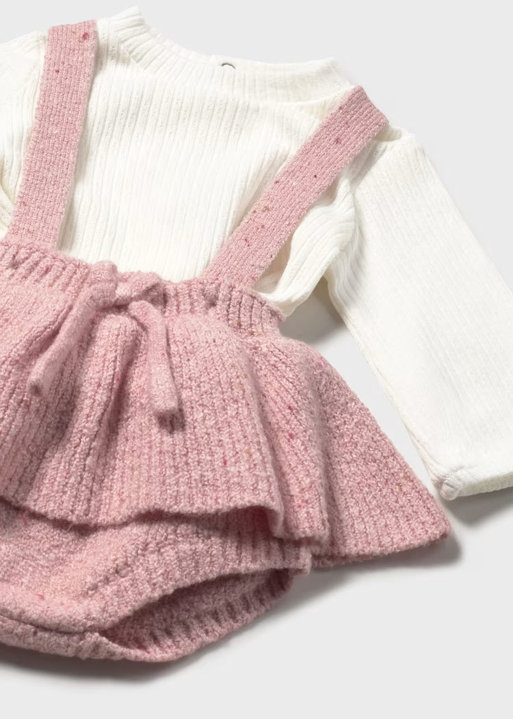 MAYORAL NEWBORN 3 PIECES KNIT SKIRT SET