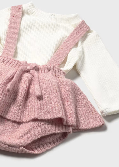 MAYORAL NEWBORN 3 PIECES KNIT SKIRT SET
