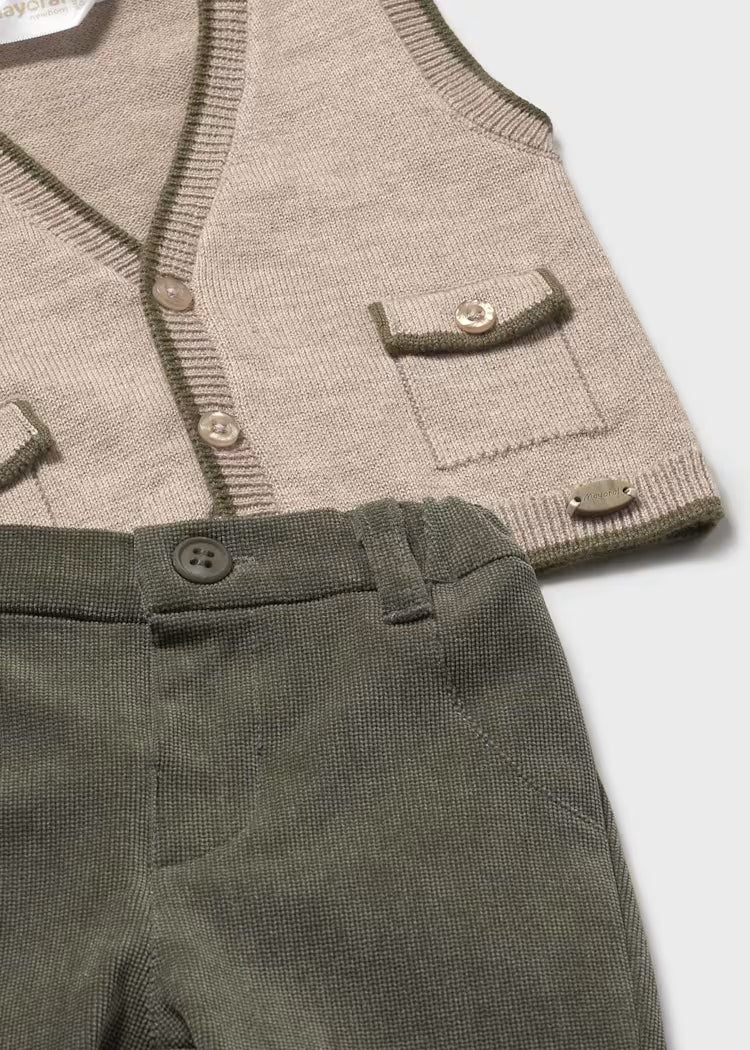 MAYORAL NEWBORN 3 PIECE WAISTCOAT SET