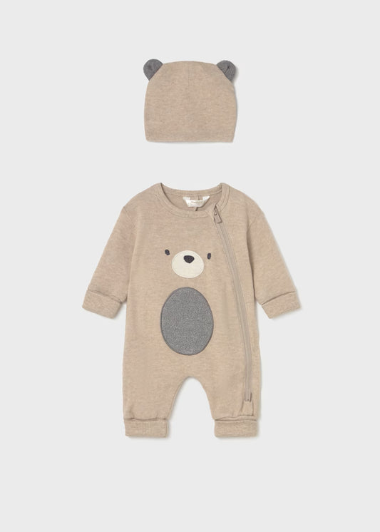 MAYORAL NEWBORN ANIMAL ROMBER BODYSUIT WITH HAT