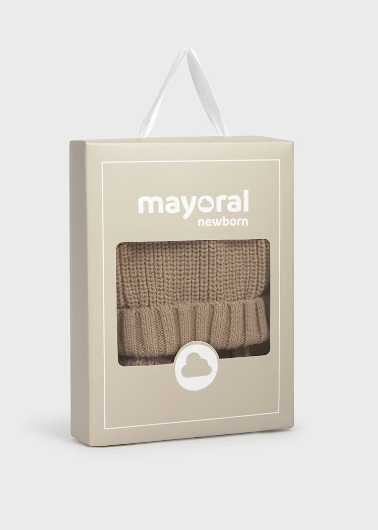 MAYORAL NEWBORN BOY KNITTED HAT AND MITTENS SET