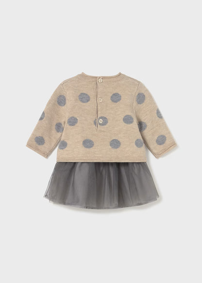 MAYORAL NEWBORN COMBINED TULLE DRESS