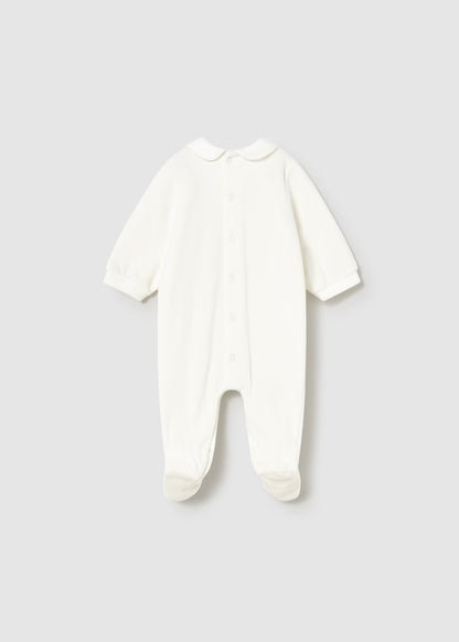 MAYORAL NEWBORN VELVET FOOTED ROMPER