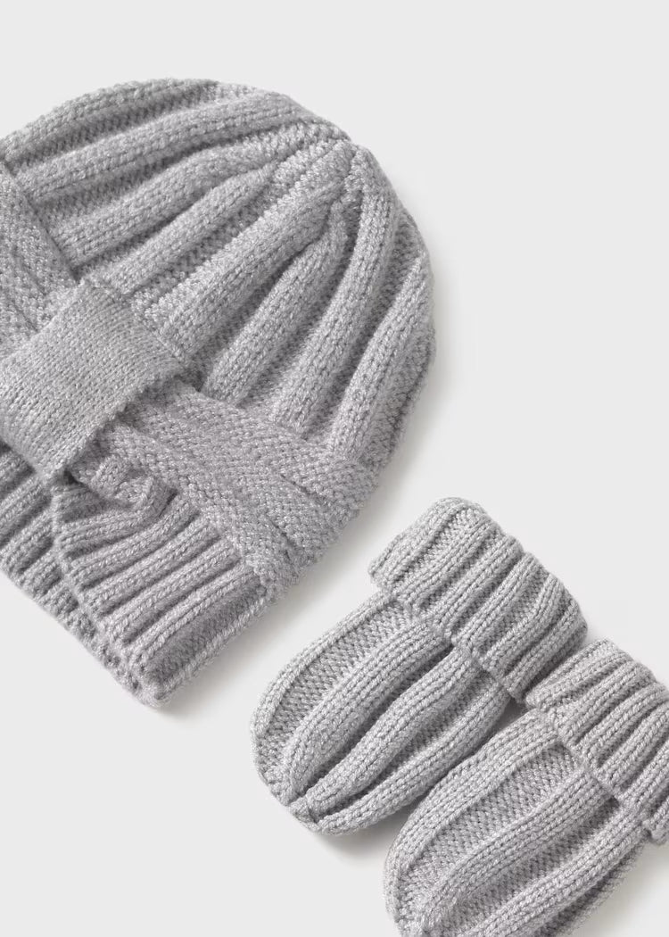 MAYORAL NEWBORN GIRL HAT AND MITTENS SET