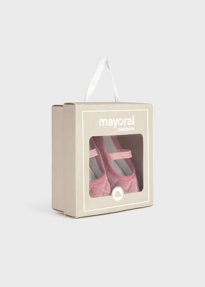 MAYORAL NEWBORN GIRL VELVET MARY JANES