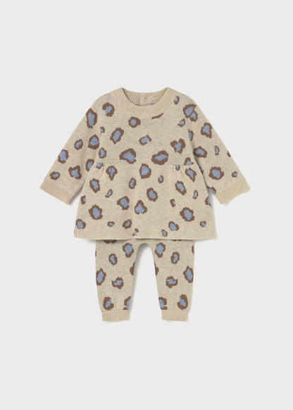MAYORAL NEWBORN PRINT JUMPER AND TROUSER SET