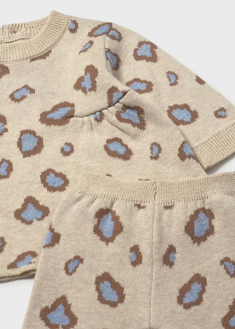 MAYORAL NEWBORN PRINT JUMPER AND TROUSER SET